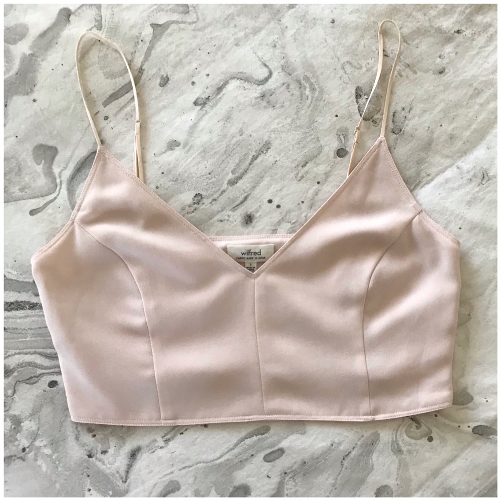 Aritzia Wilfred Japanese Fabric Cropped Tank